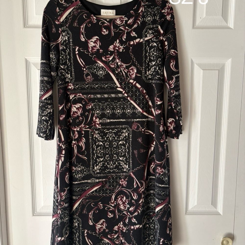 Black and Pink Patterned Dress